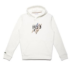 [해외] Mens Hooded 1933 Lettering Cotton Fleece Sweatshirt [라코스테 LACOSTE] white (SH9253-51-70V)