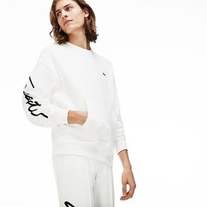 [해외] 남여공용 LIVE Crew Neck Embroidered Fleece Sweatshirt [라코스테 LACOSTE] white/black (SH9073-51-8LP)