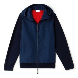 [해외] Mens Motion Hooded Zippered Jersey Sweater [라코스테 LACOSTE] Navy Blue/Red (AH9197-51-BDQ)