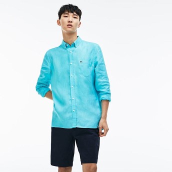 [해외] Mens Regular Fit Linen Shirt [라코스테 LACOSTE] turquoise (CH4990-51-XA4)