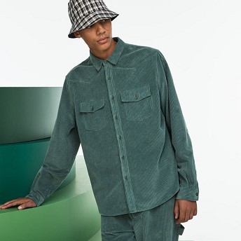 [해외] Mens Fashion Show Ribbed Cotton Velour Shirt [라코스테 LACOSTE] Khaki Green (CH3170-51-307)