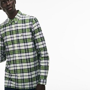 [해외] Mens Regular Fit Check Oxford Shirt [라코스테 LACOSTE] Green (CH5811-51-PRG)