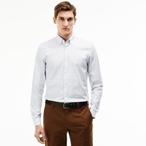[해외] Mens Slim Fit Stretch Cotton Pinpoint Shirt [라코스테 LACOSTE] nonza/white (CH9627-51-SPA)