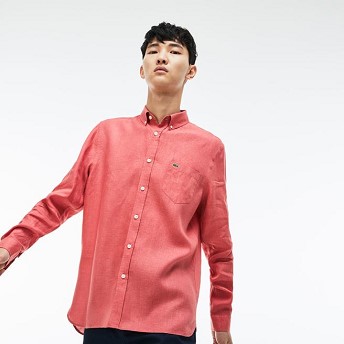 [해외] Mens Regular Fit Linen Shirt [라코스테 LACOSTE] pink (CH4990-51-ZV9)