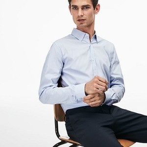 [해외] Mens Slim Fit Striped Stretch Cotton Poplin Shirt [라코스테 LACOSTE] blue (CH0436-51-UJC)