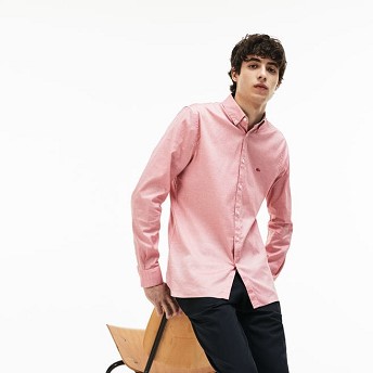[해외] Mens Slim Fit Stretch Cotton Pinpoint Shirt [라코스테 LACOSTE] pink (CH0431-51-ZV9)