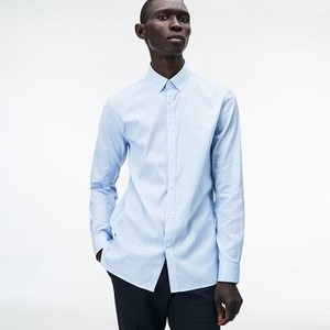 [해외] Mens Slim Fit Check Stretch Pinpoint Cotton Shirt [라코스테 LACOSTE] light blue (CH0401-51-58M)