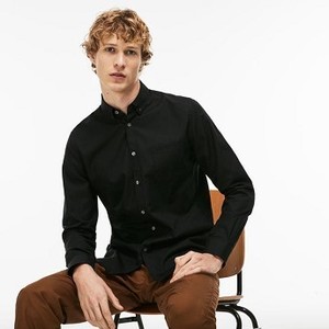 [해외] Mens Regular Fit Cotton Mini Pique Shirt [라코스테 LACOSTE] black/black (CH9623-51-C31)