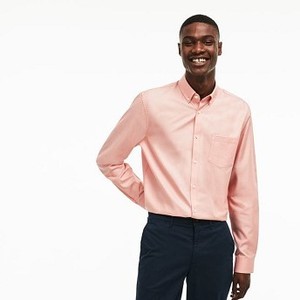 [해외] Mens Regular Fit Cotton Mini Pique Shirt [라코스테 LACOSTE] pink/white (CH9623-51-NNY)
