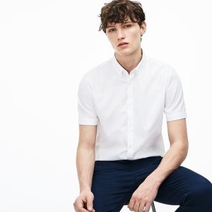 [해외] Mens Regular Fit Texturized Poplin Shirt [라코스테 LACOSTE] white/white (CH1172-51-800)