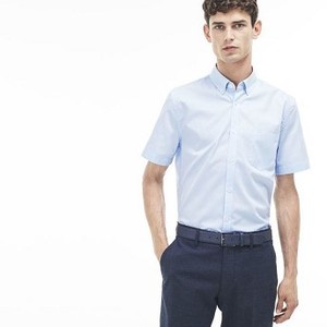 [해외] Mens Regular Fit Texturized Poplin Shirt [라코스테 LACOSTE] blue/white (CH1172-51-P01)