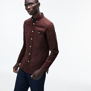 [해외] Mens Slim Fit Stretch Cotton Poplin Shirt [라코스테 LACOSTE] brown (CH5816-51-Y29)