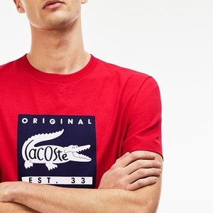 [해외] Mens Original Lettering T-Shirt [라코스테 LACOSTE] red/navy blue (TH7461-51-NWM)