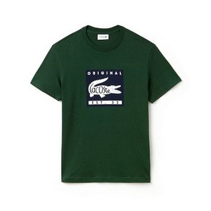 [해외] Mens Original Lettering T-Shirt [라코스테 LACOSTE] green/navy blue (TH7461-51-381)