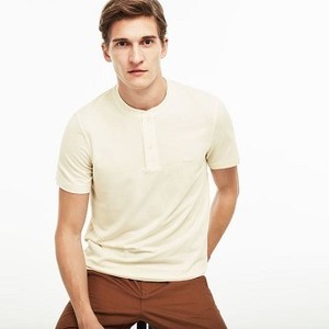 [해외] Mens Buttoned Contrast Knit T-Shirt [라코스테 LACOSTE] vanilla plant (TH3234-51-CBQ)