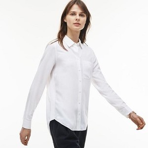 [해외] Womens Regular Fit Cotton Twill Shirt [라코스테 LACOSTE] White (CF9688-51-001)
