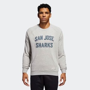 Mens Athletics Sharks Fleece Crew Sweatshirt Multi/Medium Grey Heather (DN2070)