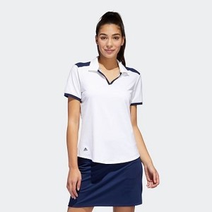 [해외] Womens Golf Ultimate365 Colorblock Polo Shirt [아디다스 반팔티] White/Night Indigo (DV3180)