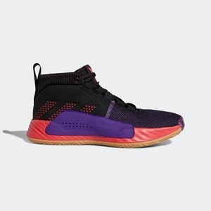 [해외] Basketball Dame 5 Shoes [아디다스 하이탑] Core Black/Shock Red/Active Purple (BB9313)