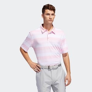 [해외] Mens Golf Adipure Dynamic Stripe Polo Shirt [아디다스 반팔티] True Pink (DT3436)