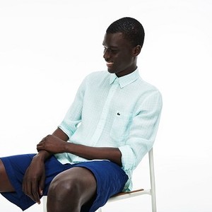 [해외] Mens Regular Fit Linen Shirt [라코스테 셔츠] Light Blue (CH4864-51)
