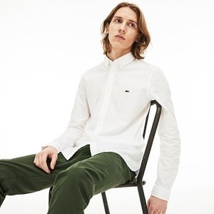 [해외] Mens Slim Fit Stretch Oxford Cotton Shirt [라코스테 셔츠] White (CH0763-51)