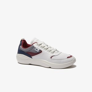 [해외] Mens WildCard Leather Sneakers [라코스테 운동화] OFF WHITE/DARK RED (37SMA0055)