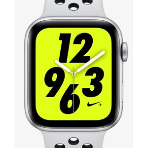 [해외] Apple Watch Nike+ Series 4 (GPS) with Nike Sport Band [나이키 애플워치] Pure Platinum/Black (MU6K2LLA-002)