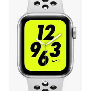[해외] Apple Watch Nike+ Series 4 (GPS + Cellular) with Nike Sport Band [나이키 애플워치] Pure Platinum/Black (MTV92LLA-002)