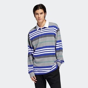 [해외] Mens Originals Cleland Polo Shirt [아디다스 긴팔티] Core Heather/Multi/Active Blue/Active Green (DU3921)