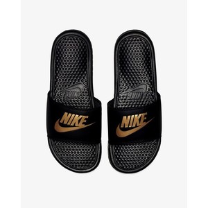 [해외] Nike Benassi [나이키 슬리퍼] Black/Metallic Gold (343880-016)