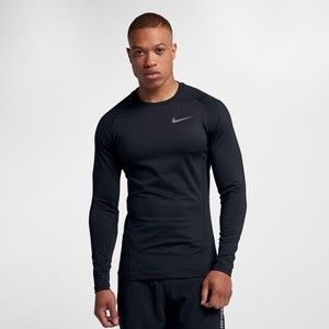 [해외] Nike Pro Warm [나이키 긴팔] Black/Black/Dark Grey (929721-010)