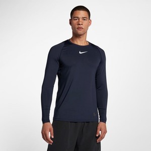 [해외] Nike Pro [나이키 긴팔] Obsidian/White/White (838081-451)