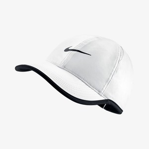 [해외] NikeCourt AeroBill Featherlight [나이키 볼캡] White/Black/White/Black (679424-100)