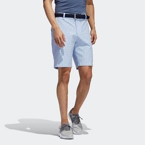 Mens Golf Ultimate365 Plaid Print Shorts [아디다스 반바지] Glow Blue (EA2902)