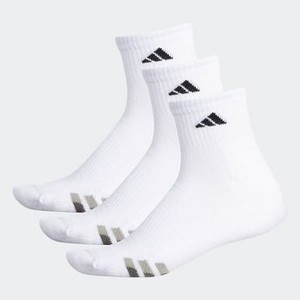 Mens Training Cushioned Quarter Socks 3 Pairs XL [아디다스 양말] White/Black/Granite (S49004)