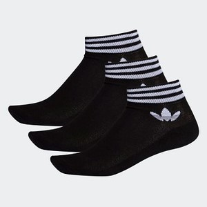 Originals Trefoil Ankle Socks 3 Pairs [아디다스 양말] Black/White (EE1151)