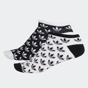 Originals Trefoil Liner Socks 2 Pairs [아디다스 양말] Black/White (DV1906)