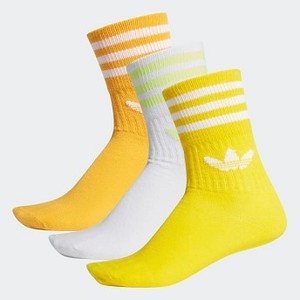 Originals Mid-Cut Crew Socks 3 Pairs [아디다스 양말] Active Gold/Yellow/White (ED9397)