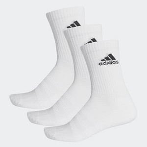 Training Cushioned Crew Socks 3 Pairs [아디다스 양말] White/White/Black (DZ9356)
