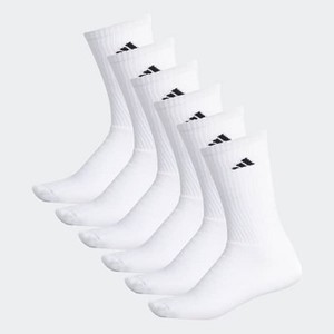 Mens Training Crew Socks 6 Pairs [아디다스 양말] White/Black (101639)