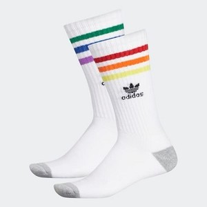 Mens Originals Pride Roller Crew Socks [아디다스 양말] White (CL7676)