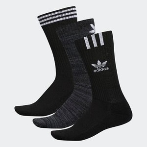 Mens Originals Graphic Logo Crew Socks 3 Pairs [아디다스 양말] Black (CL5005)