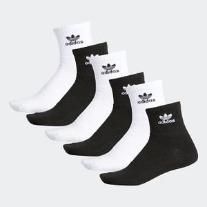 Mens Originals Trefoil Quarter Socks 6 Pairs [아디다스 양말] Black (BH6436)