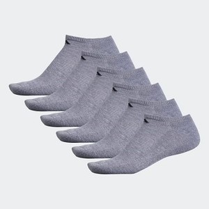 Mens Training No-Show Athletic Socks 6 Pairs [아디다스 양말] Medium Grey Heather (BH9578)