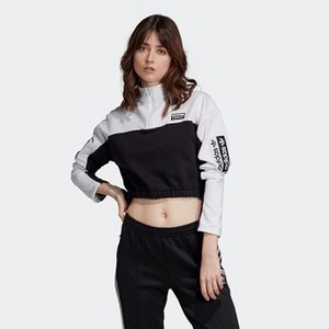 Womens Originals Cropped Sweatshirt [아디다스 후드 and 맨투맨] White/Black (ED7439)