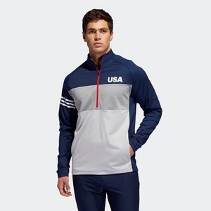 Mens Golf USA Golf 3-Stripes Competition Sweater [아디다스 후드 and 맨투맨] Collegiate Navy (EC5981)