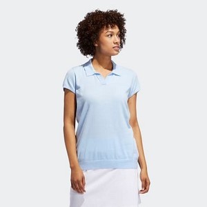 Womens Golf Sweater Knit Polo Shirt [아디다스 티셔츠] Glow Blue (DZ6297)