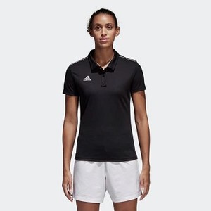 Womens Soccer Core 18 Climalite Polo Shirt [아디다스 티셔츠] Black/White (CE9039)