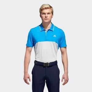Mens Golf Ultimate365 Heather Blocked Polo Shirt [아디다스 티셔츠] Bright Blue Heathered/Grey Heathered (DW3651)